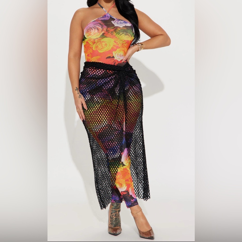 Floral Mesh 2 piece Jumpsuit